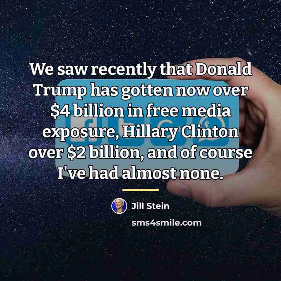 “We saw recently that Donald Trump has gotten now over…” quote by Jill Stein