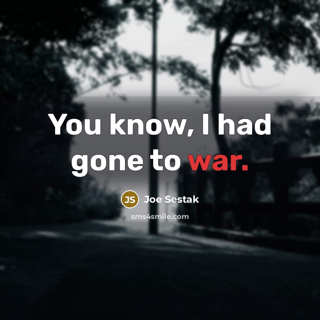 “You know, I had gone to war.…” quote by Joe Sestak