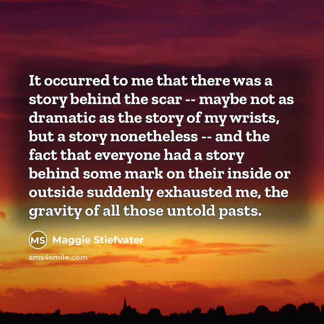 “It occurred to me that there was a story behind…” quote by Maggie Stiefvater