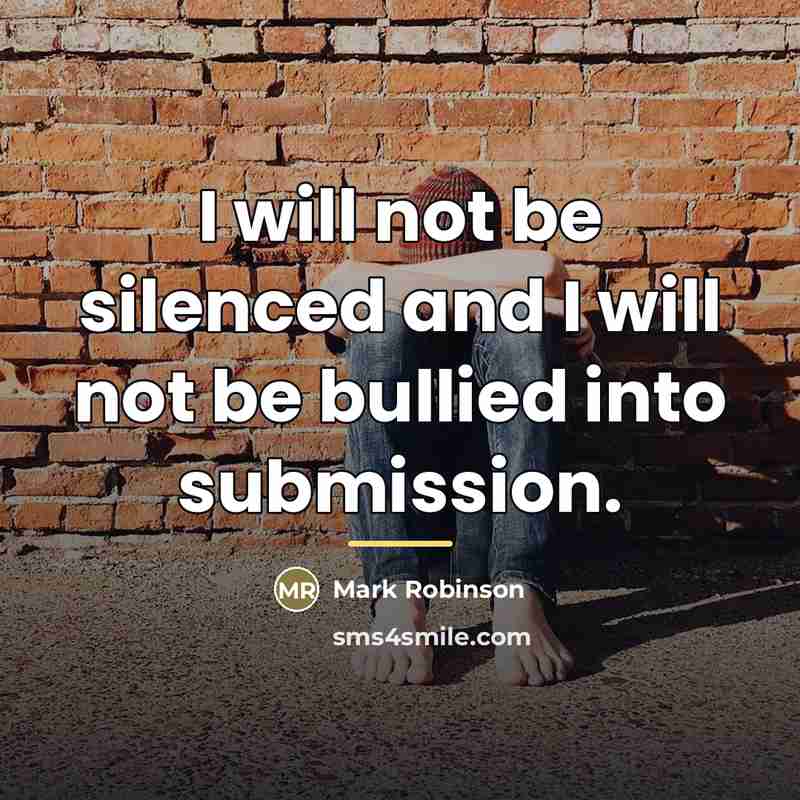 “I will not be silenced and I will not be…” quote by Mark Robinson