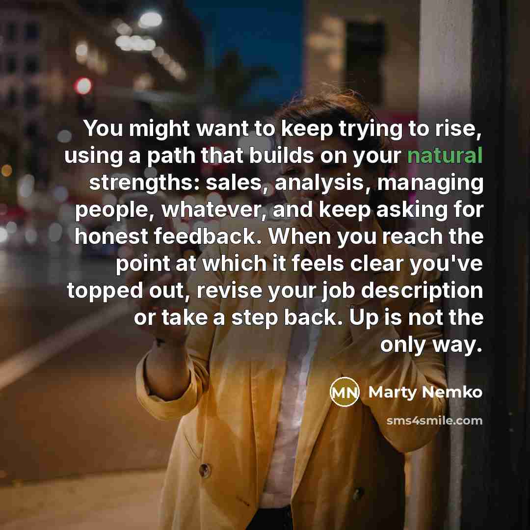 “You might want to keep trying to rise, using a…” quote by Marty Nemko