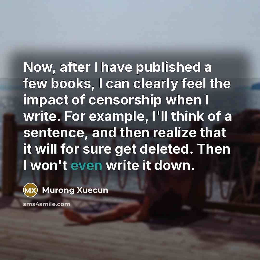 “Now, after I have published a few books, I can…” quote by Murong Xuecun