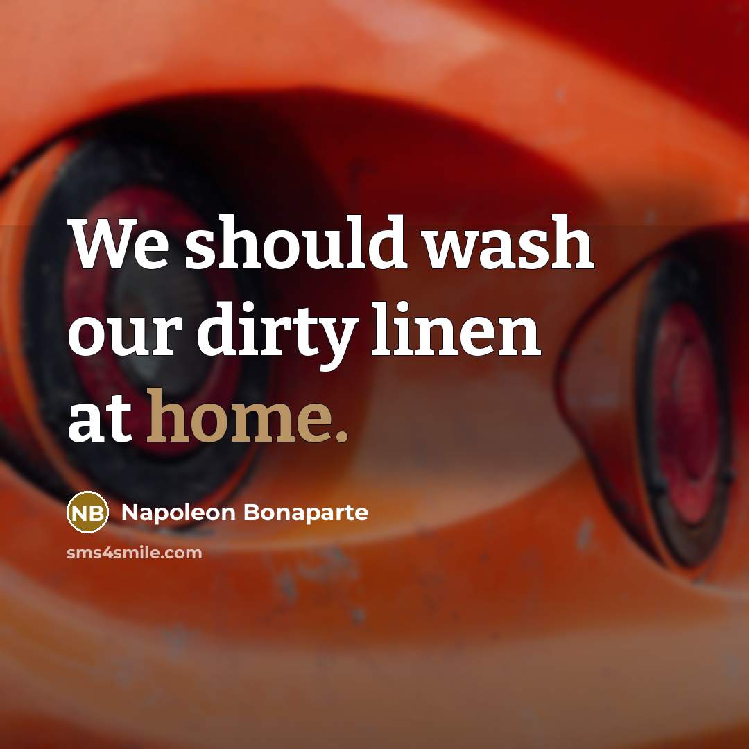 “We should wash our dirty linen at home.…” quote by Napoleon Bonaparte