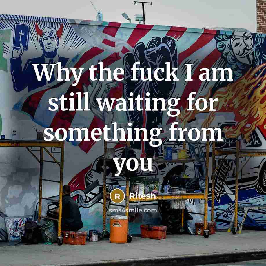 “Why the fuck I am still waiting for something from you” quote by Ritesh