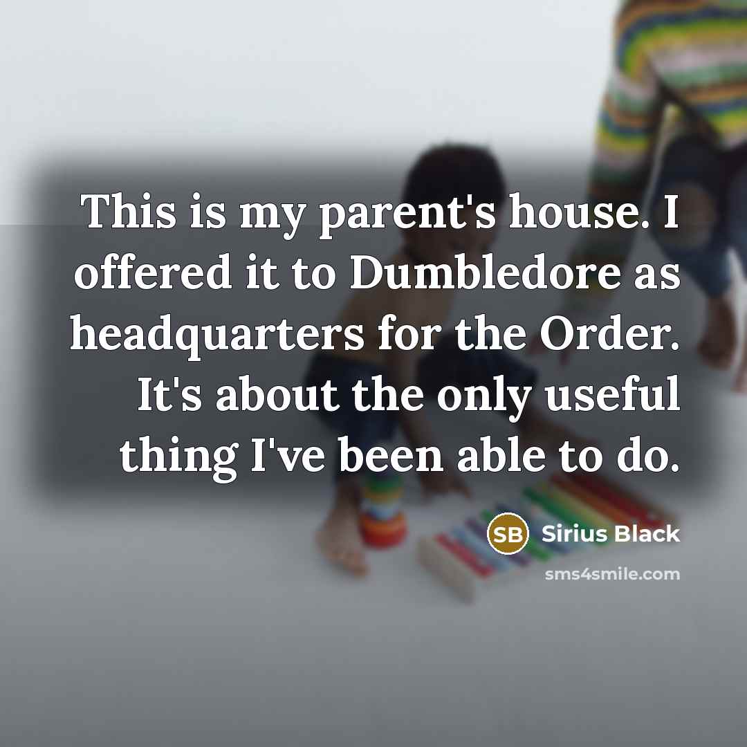 “This is my parent's house. I offered it to Dumbledore…” quote by Sirius Black