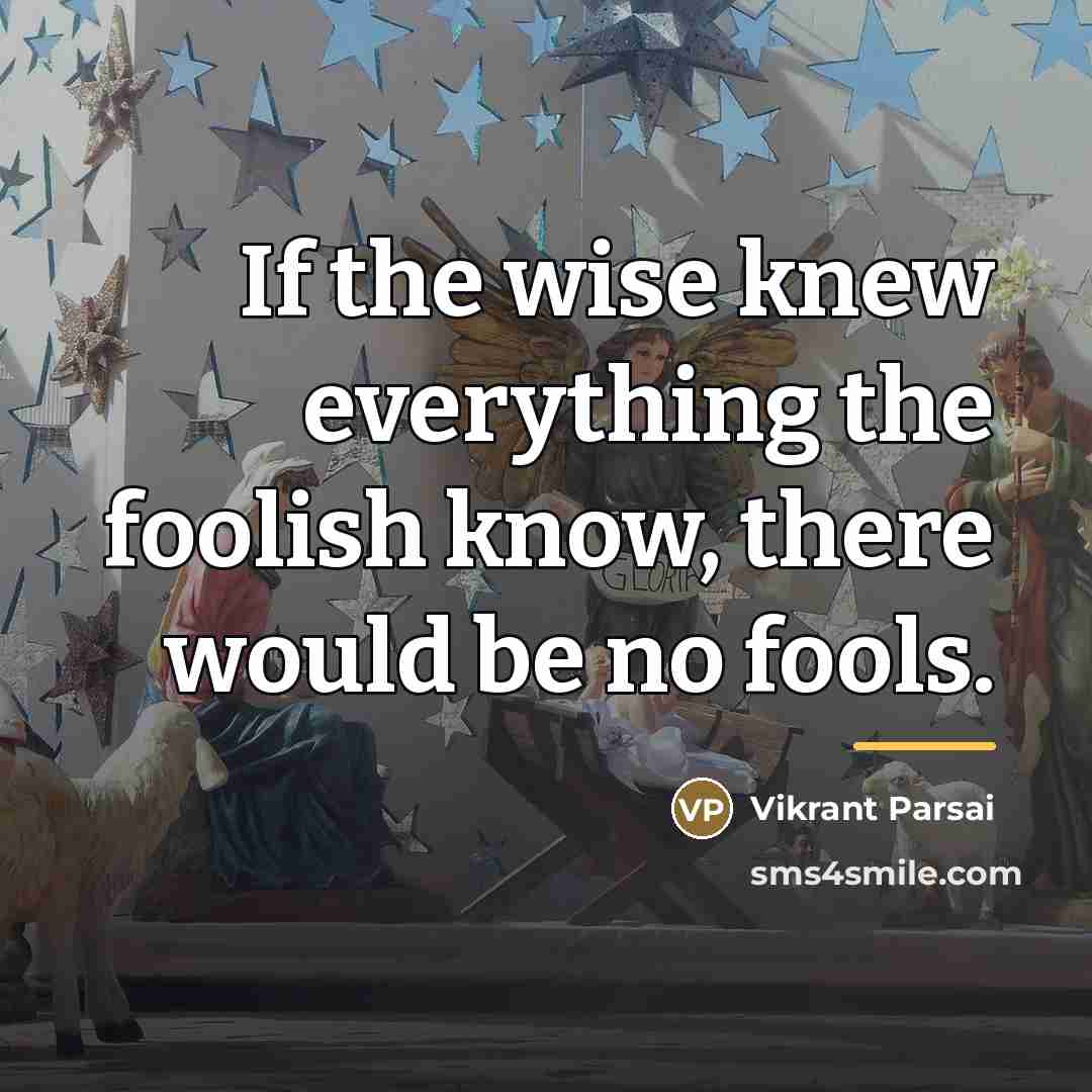 “If the wise knew everything the foolish know, there would…” quote by Vikrant Parsai