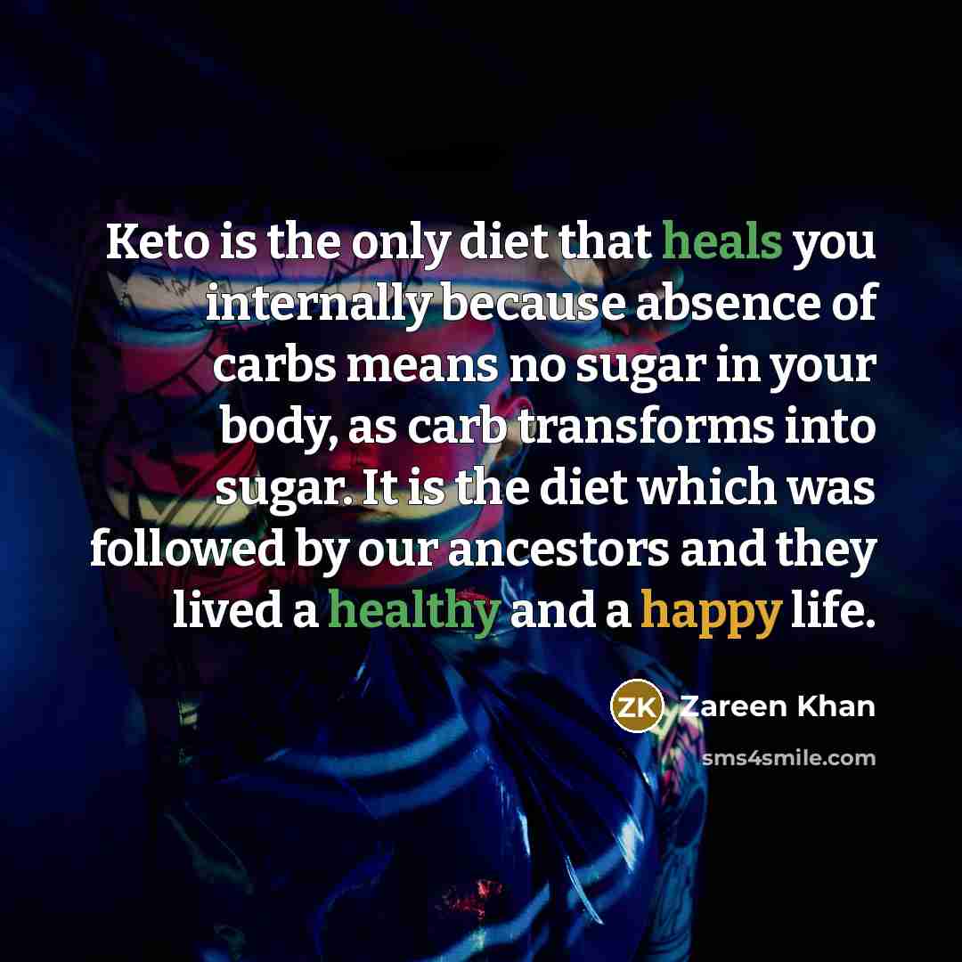 “Keto is the only diet that heals you internally because…” quote by Zareen Khan