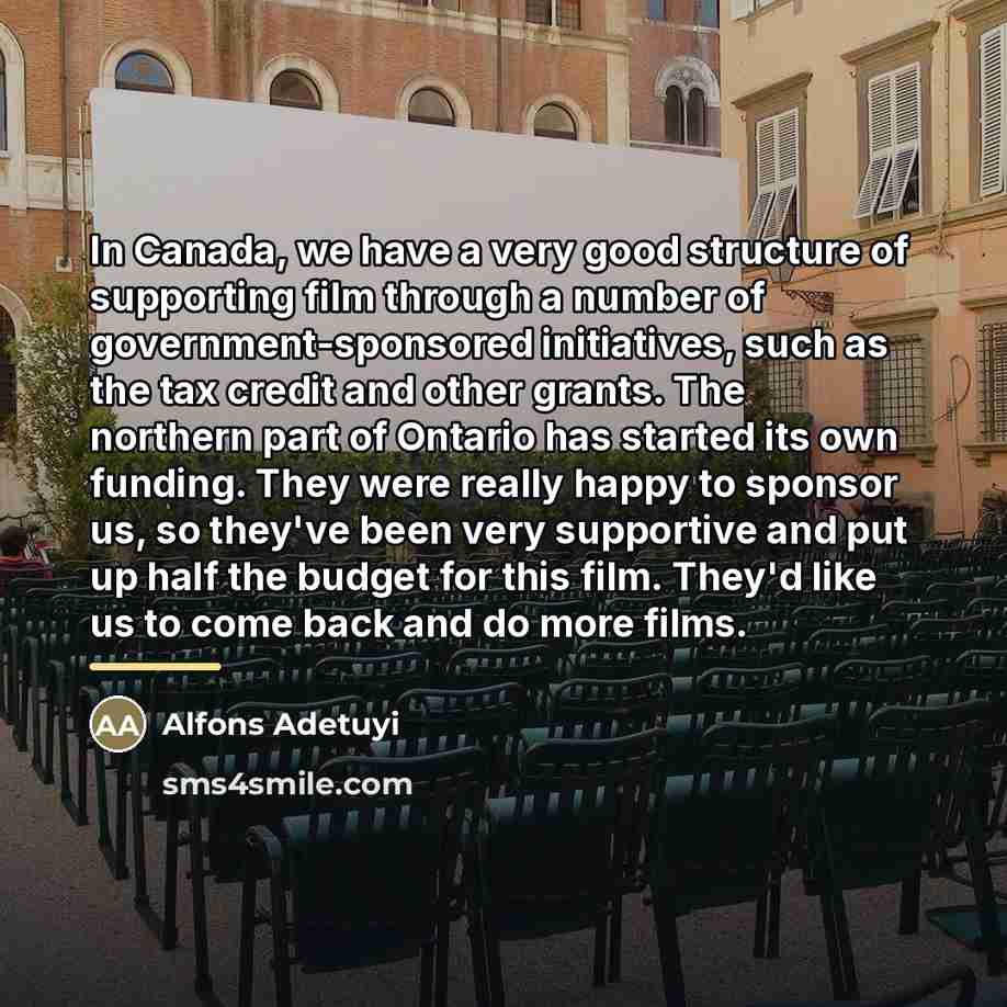 “In Canada, we have a very good structure of supporting…” quote by Alfons Adetuyi