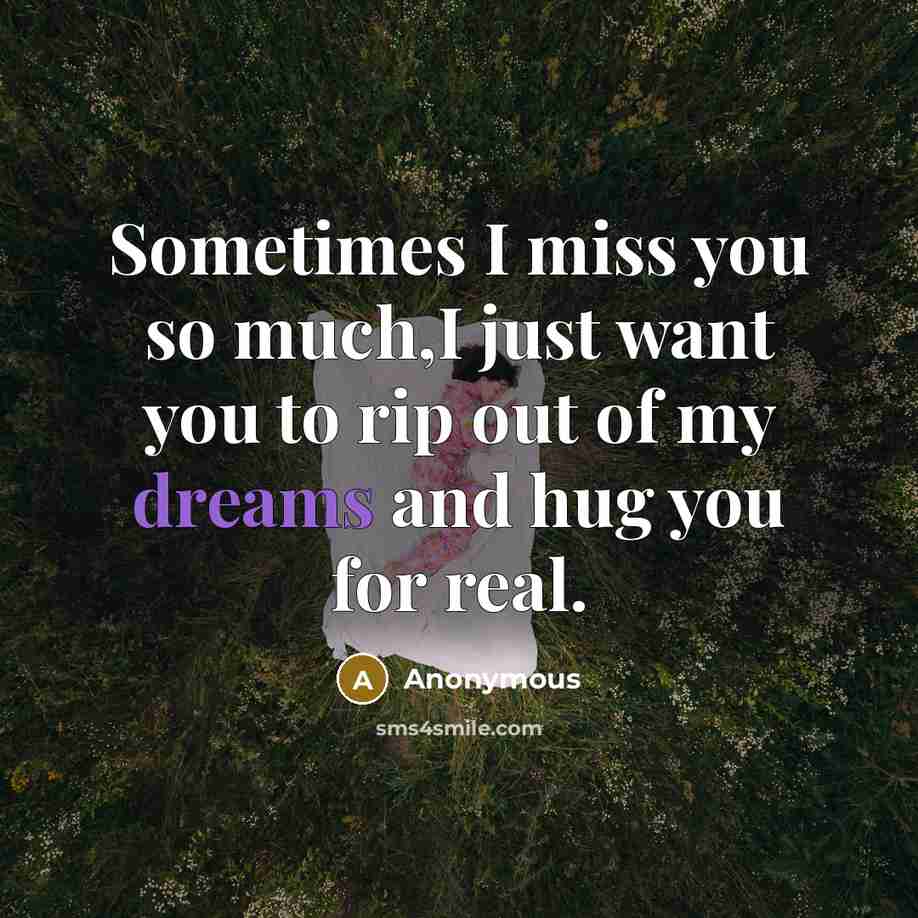 “Sometimes I miss you so much,I just want you to…” quote by Anonymous