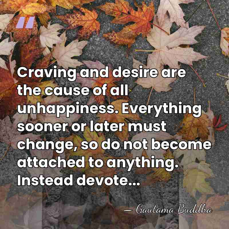 Craving and desire are the cause of all unhappiness. Everything sooner or&hellip; - Gautama Buddha
