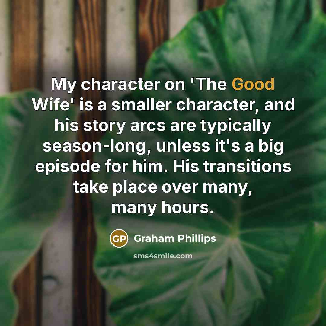 “My character on 'The Good Wife' is a smaller character,…” quote by Graham Phillips
