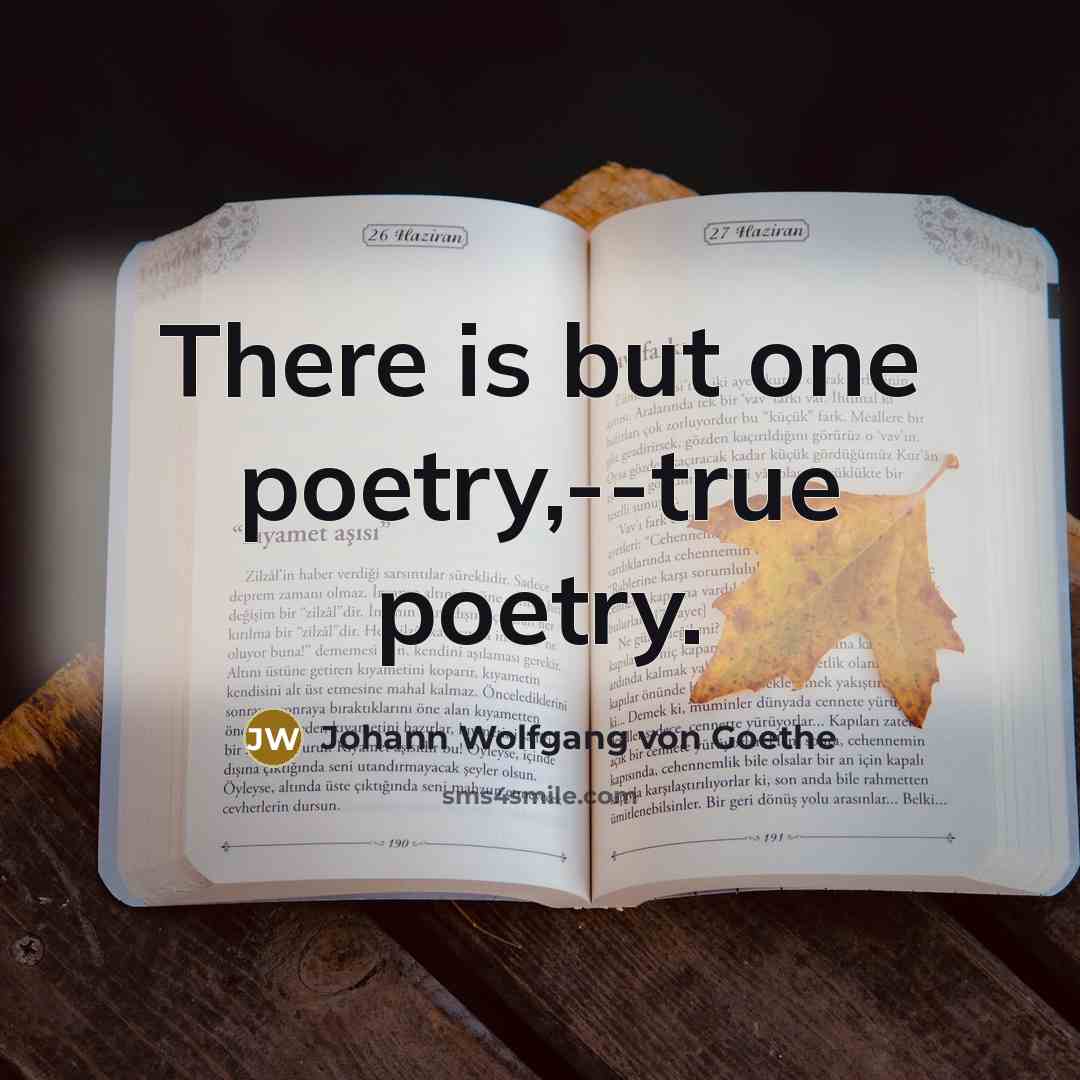 “There is but one poetry,--true poetry.…” quote by Johann Wolfgang von Goethe