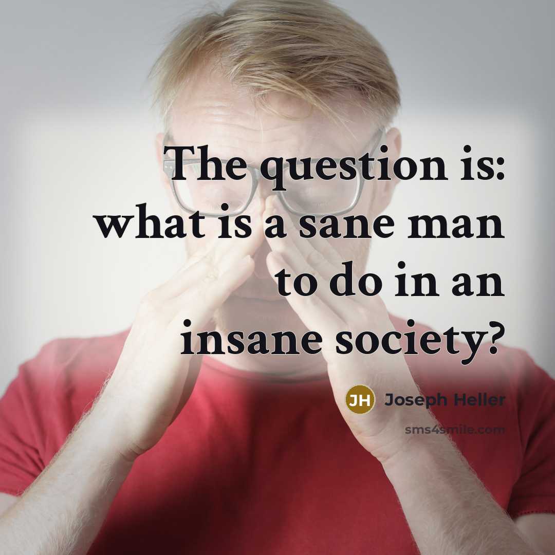 “The question is: what is a sane man to do…” quote by Joseph Heller