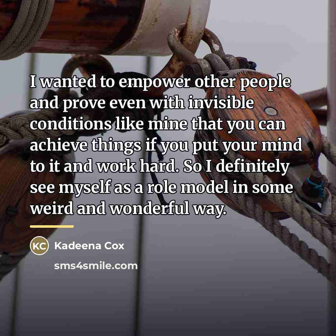 “I wanted to empower other people and prove even with…” quote by Kadeena Cox