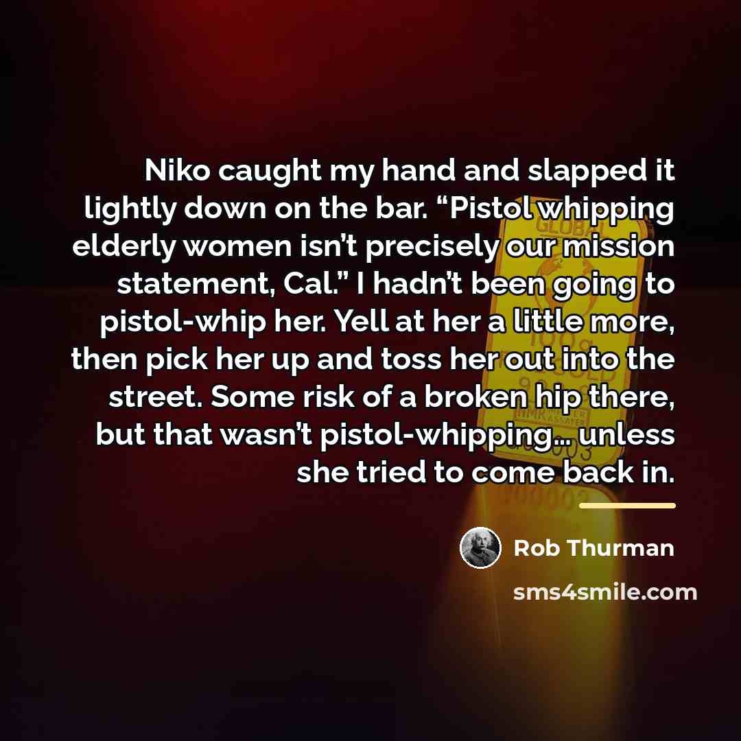 “Niko caught my hand and slapped it lightly down on…” quote by Rob Thurman