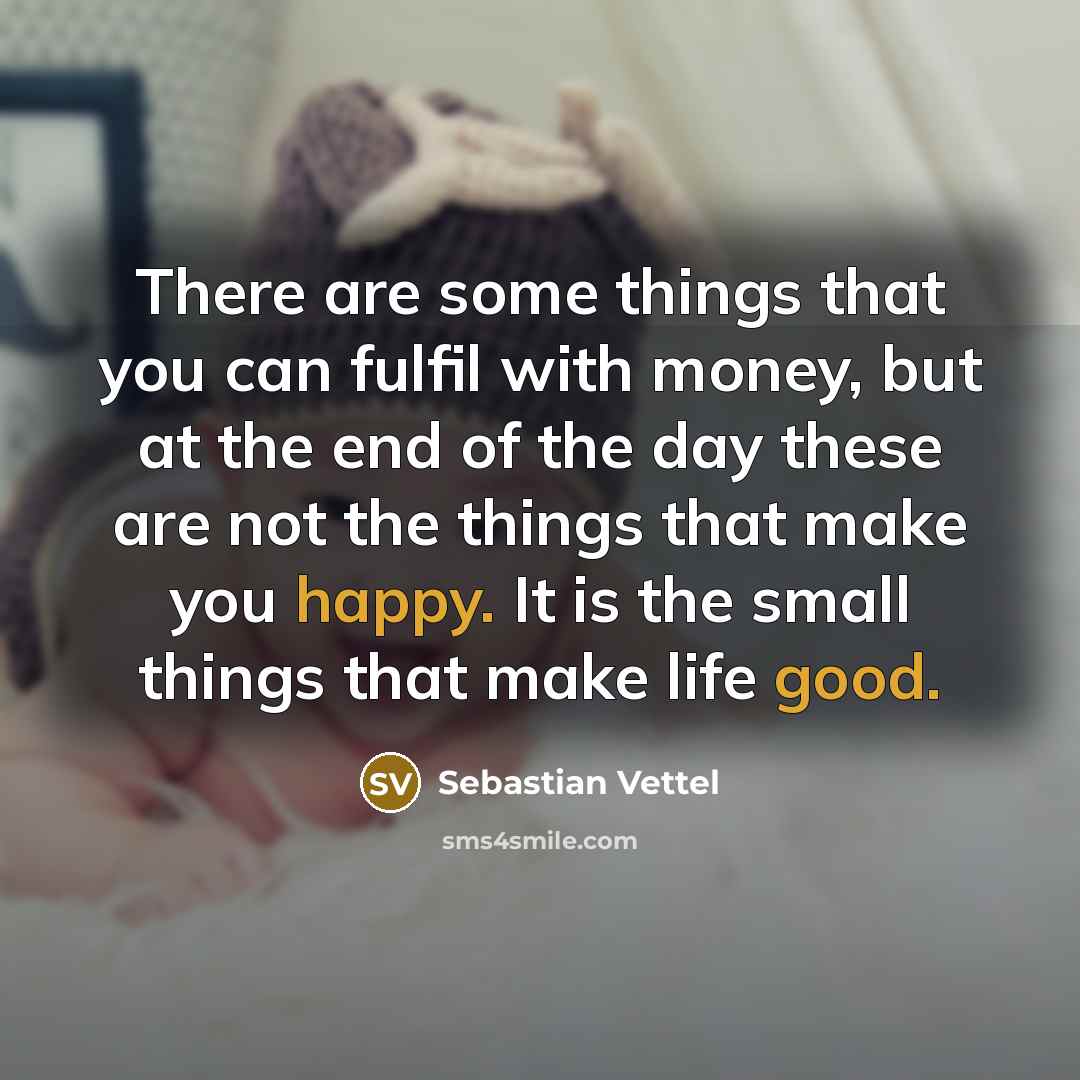 “There are some things that you can fulfil with money,…” quote by Sebastian Vettel