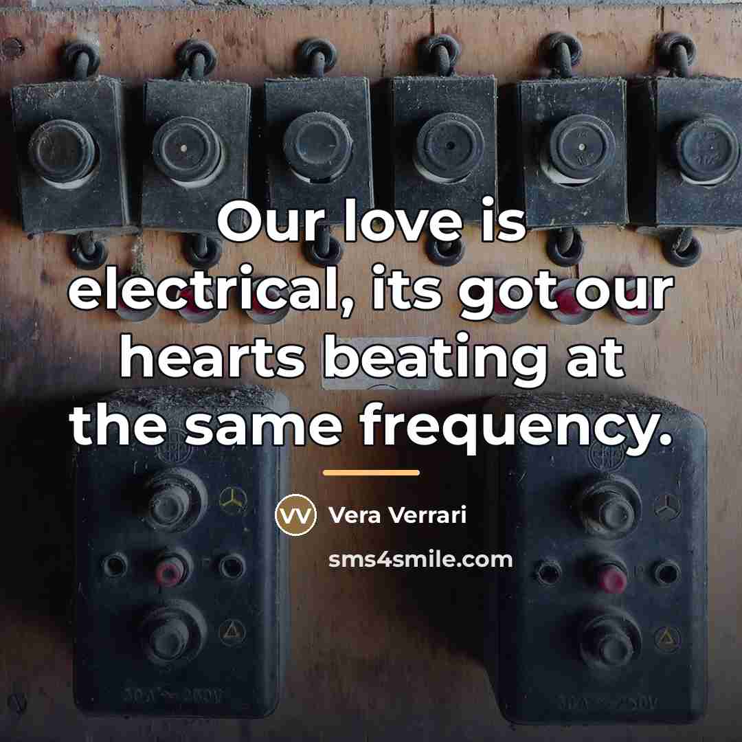 “Our love is electrical, its got our hearts beating at…” quote by Vera Verrari