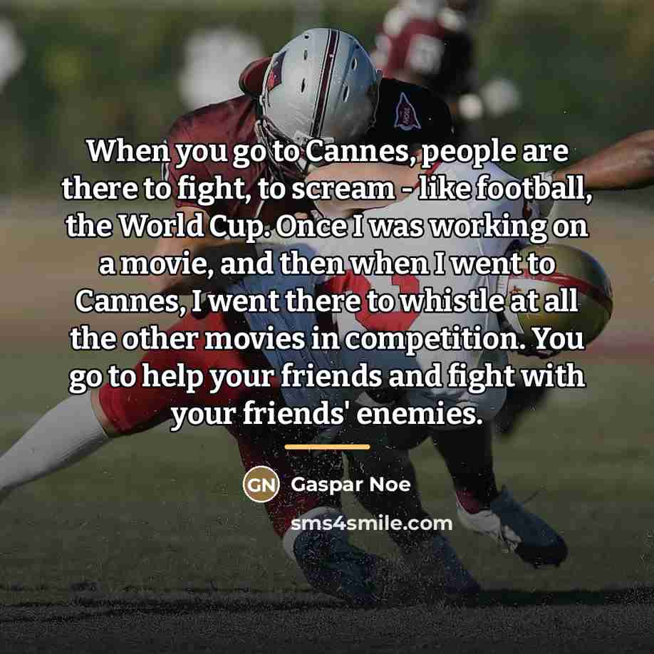 “When you go to Cannes, people are there to fight,…” quote by Gaspar Noe