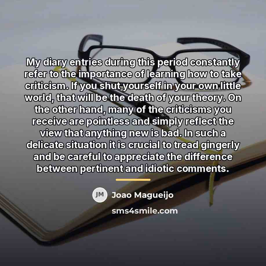 “My diary entries during this period constantly refer to the…” quote by Joao Magueijo