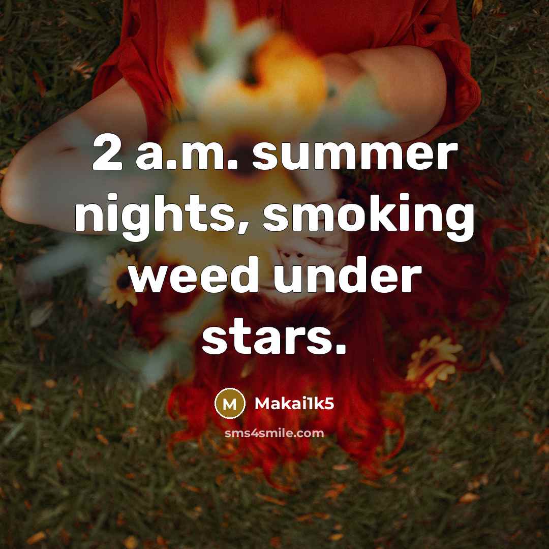 “2 a.m. summer nights, smoking weed under stars.…” quote by Makai1k5