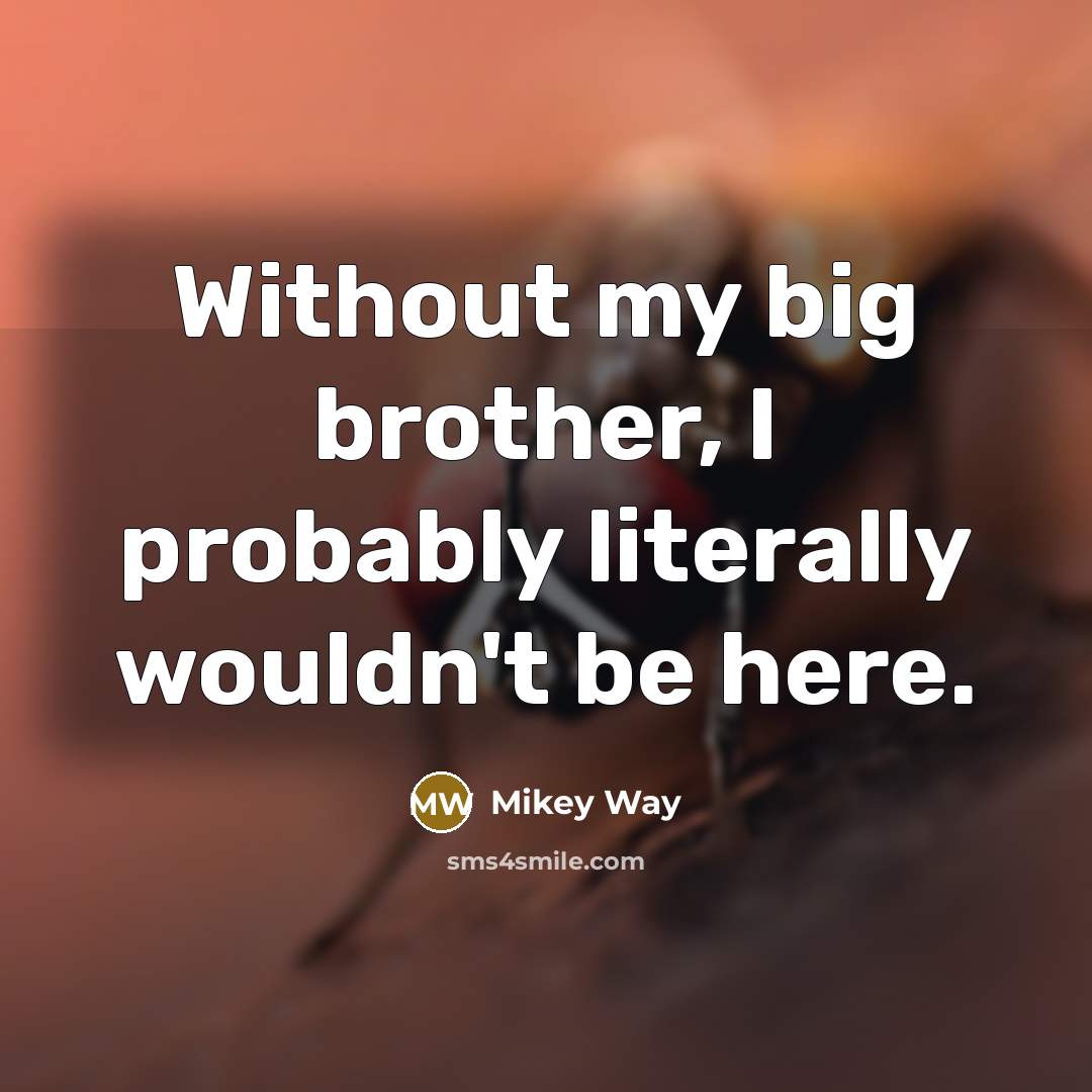 “Without my big brother, I probably literally wouldn't be here.…” quote by Mikey Way