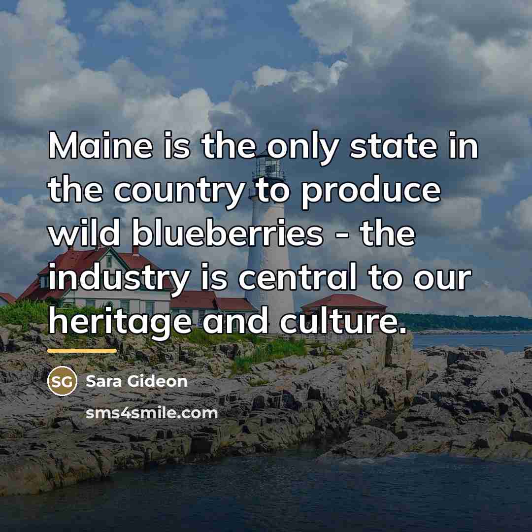 “Maine is the only state in the country to produce…” quote by Sara Gideon