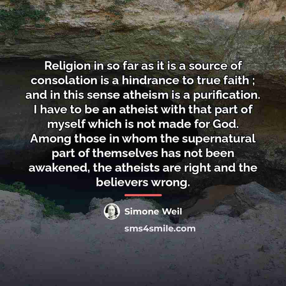 “Religion in so far as it is a source of…” quote by Simone Weil