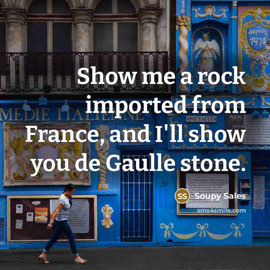 “Show me a rock imported from France, and I'll show…” quote by Soupy Sales