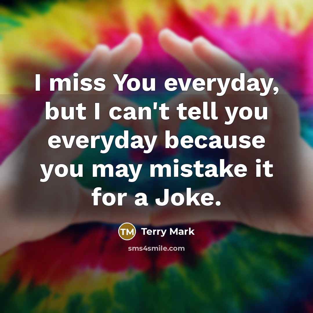 “I miss You everyday, but I can't tell you everyday…” quote by Terry Mark