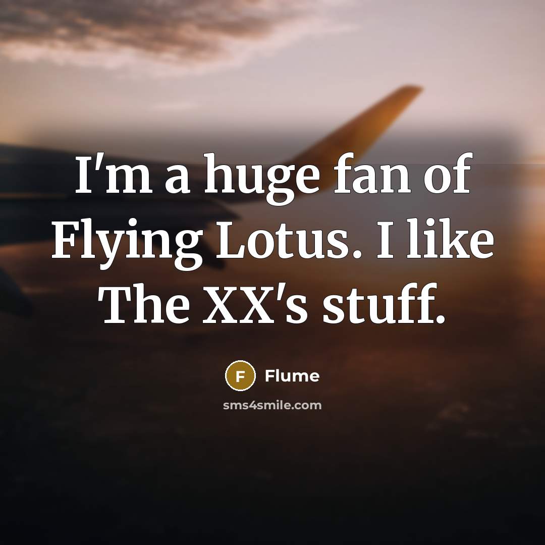 “I'm a huge fan of Flying Lotus. I like The…” quote by Flume