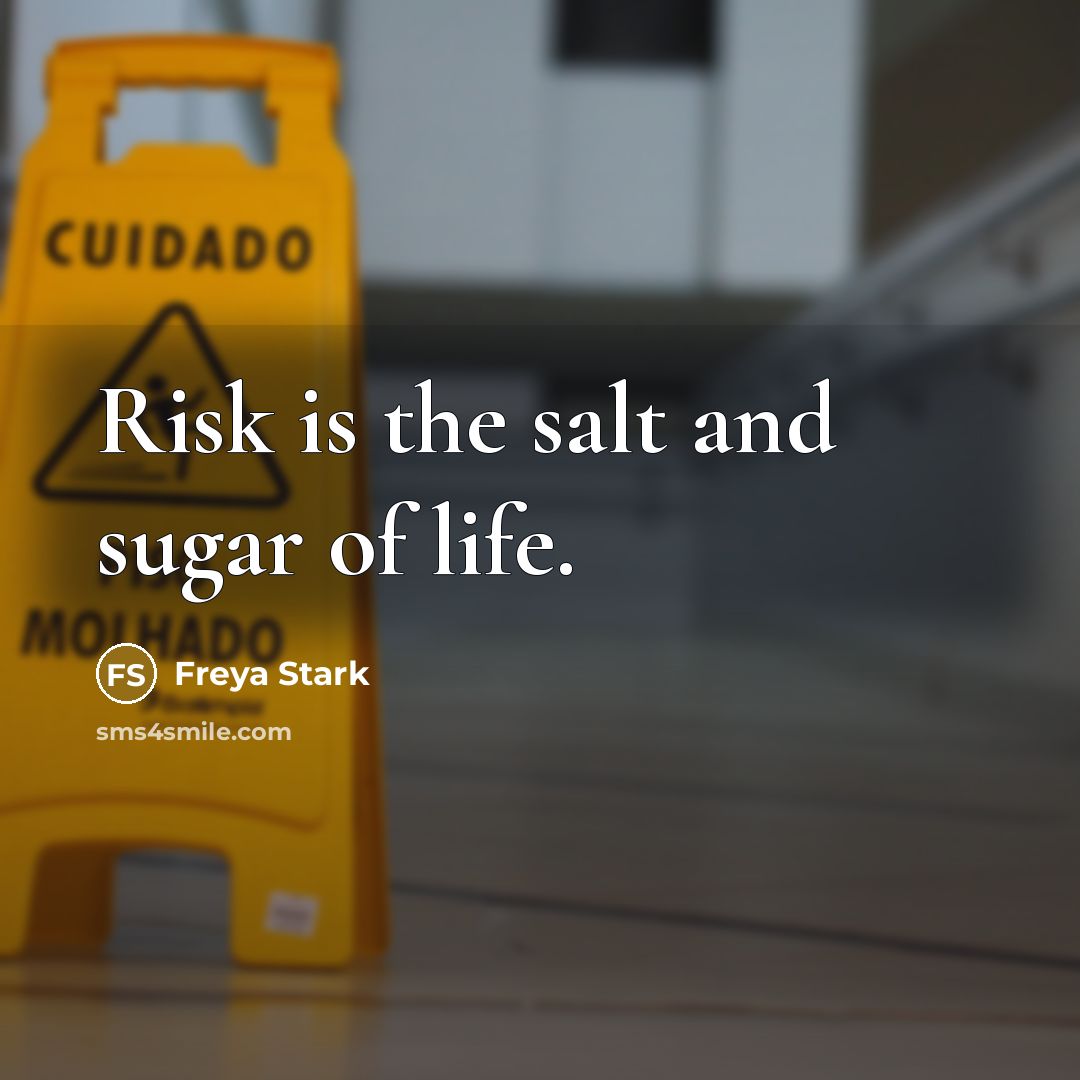 “Risk is the salt and sugar of life.…” quote by Freya Stark
