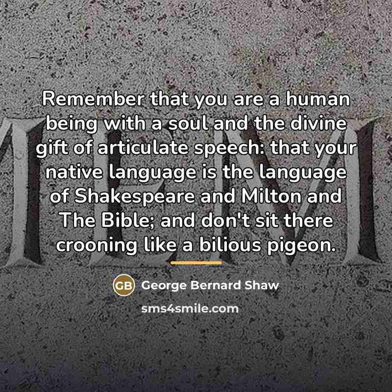 “Remember that you are a human being with a soul…” quote by George Bernard Shaw