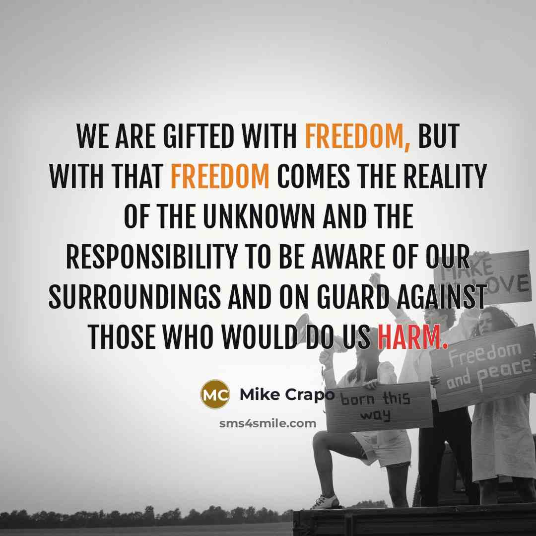 “We are gifted with freedom, but with that freedom comes…” quote by Mike Crapo