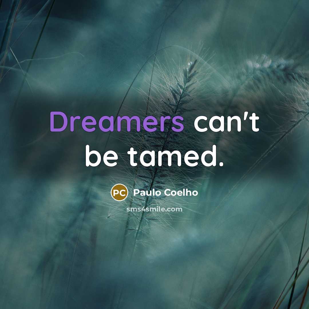 “Dreamers can't be tamed.” quote by Paulo Coelho