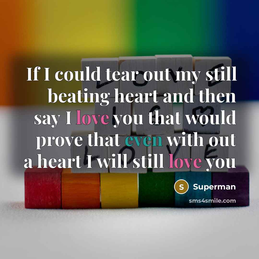 “If I could tear out my still beating heart and…” quote by Superman
