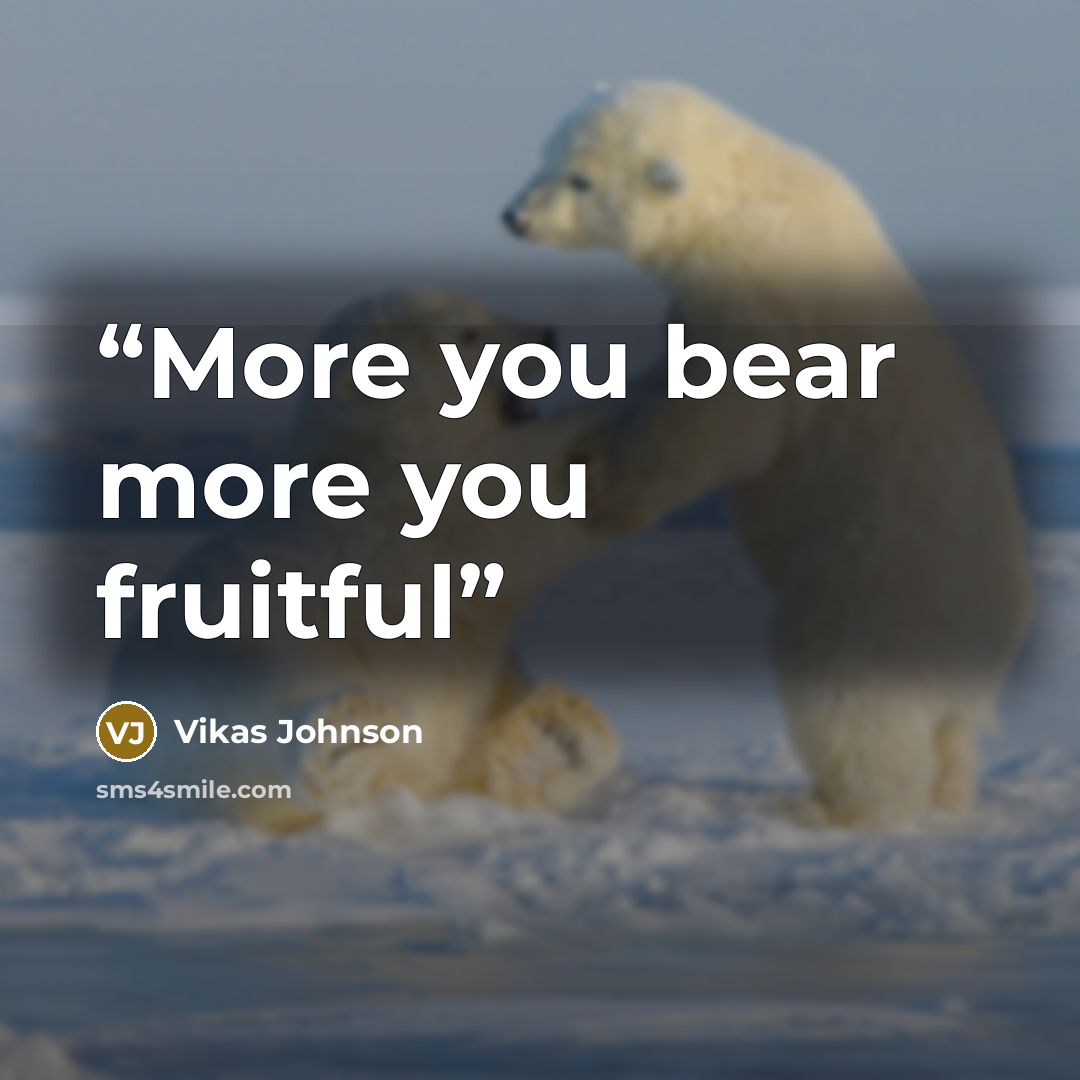 “More you bear more you fruitful” quote by Vikas Johnson