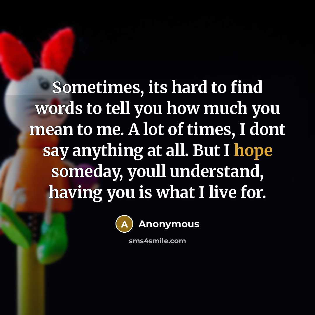 “Sometimes, its hard to find words to tell you how…” quote by Anonymous