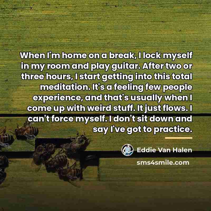 “When I'm home on a break, I lock myself in…” quote by Eddie Van Halen