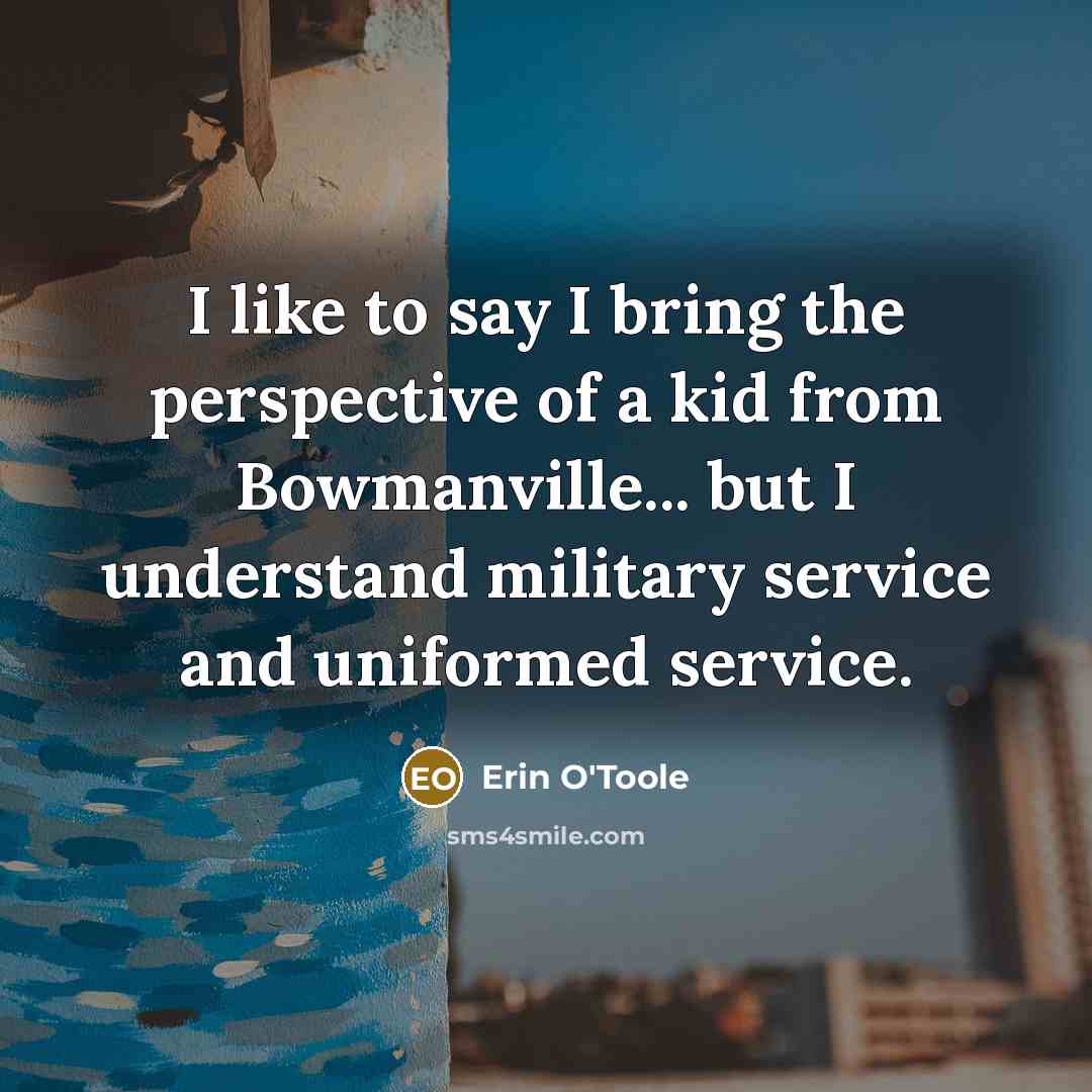 “I like to say I bring the perspective of a…” quote by Erin O'Toole