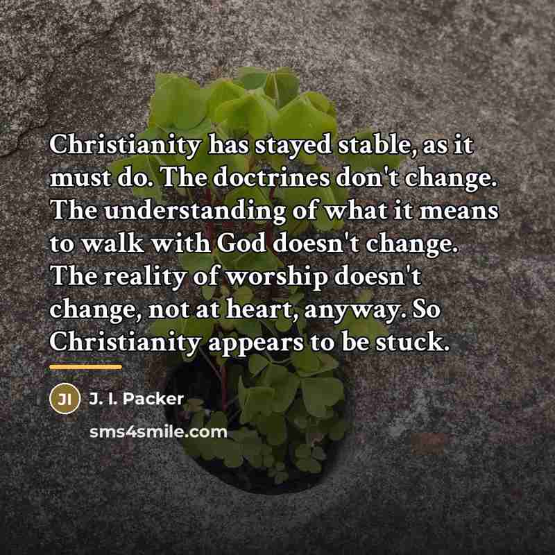 “Christianity has stayed stable, as it must do. The doctrines…” quote by J. I. Packer