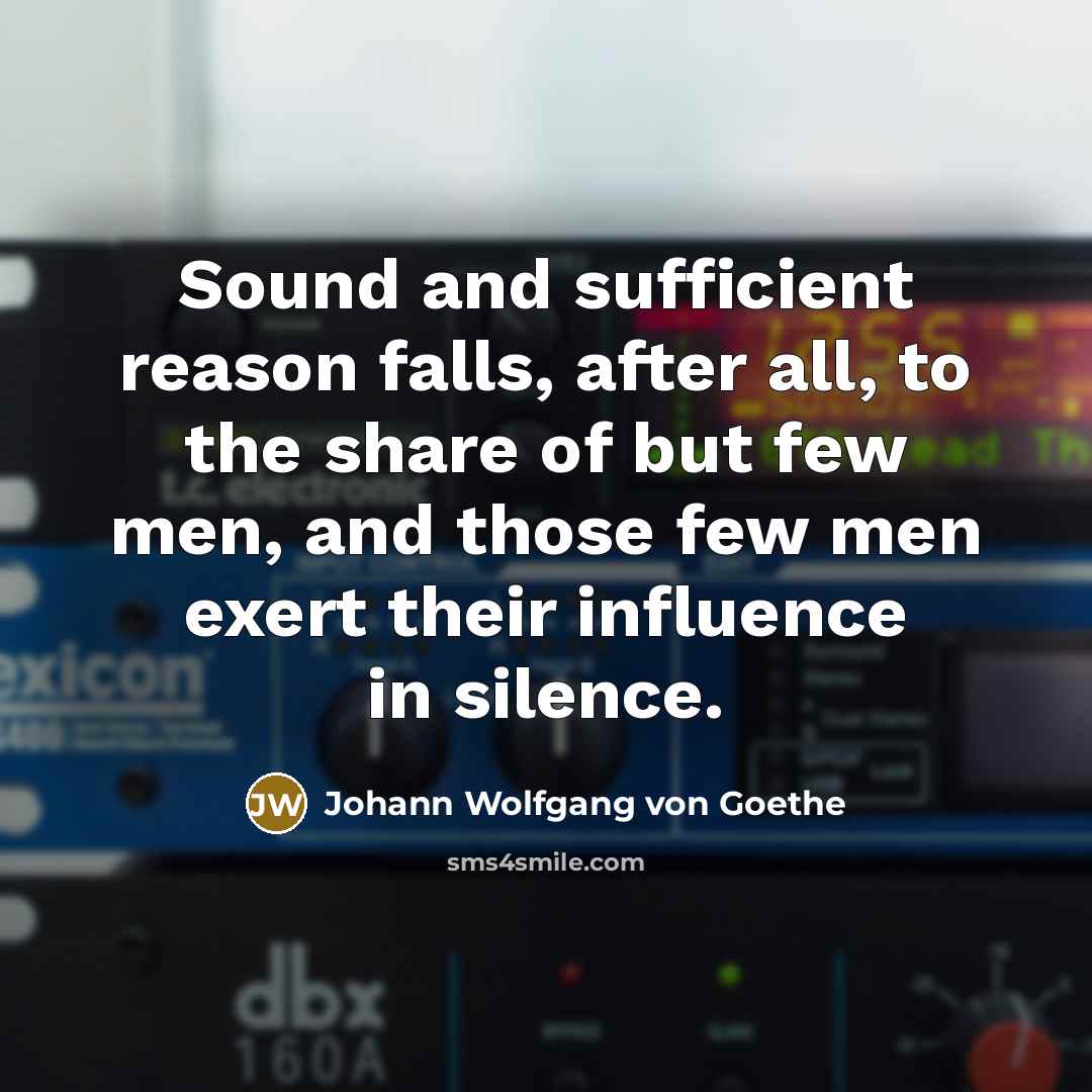 “Sound and sufficient reason falls, after all, to the share…” quote by Johann Wolfgang von Goethe