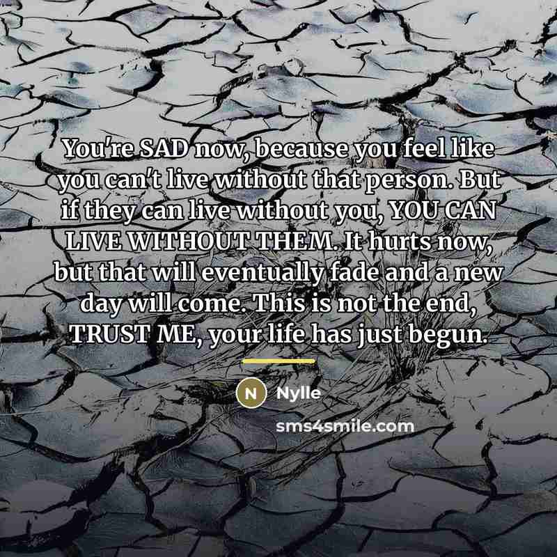 “You're SAD now, because you feel like you can't live…” quote by Nylle