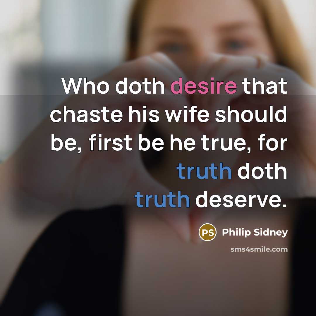 “Who doth desire that chaste his wife should be, first…” quote by Philip Sidney