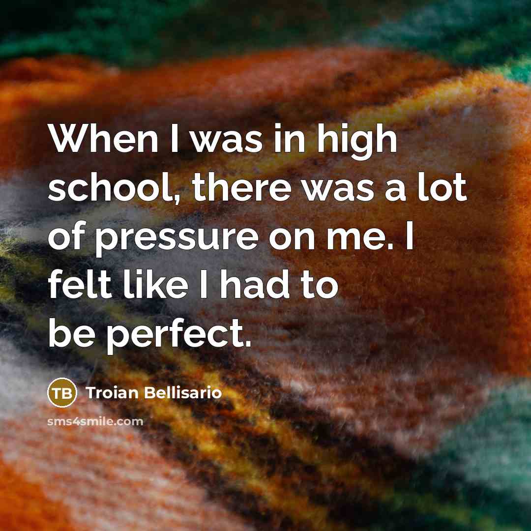 “When I was in high school, there was a lot…” quote by Troian Bellisario