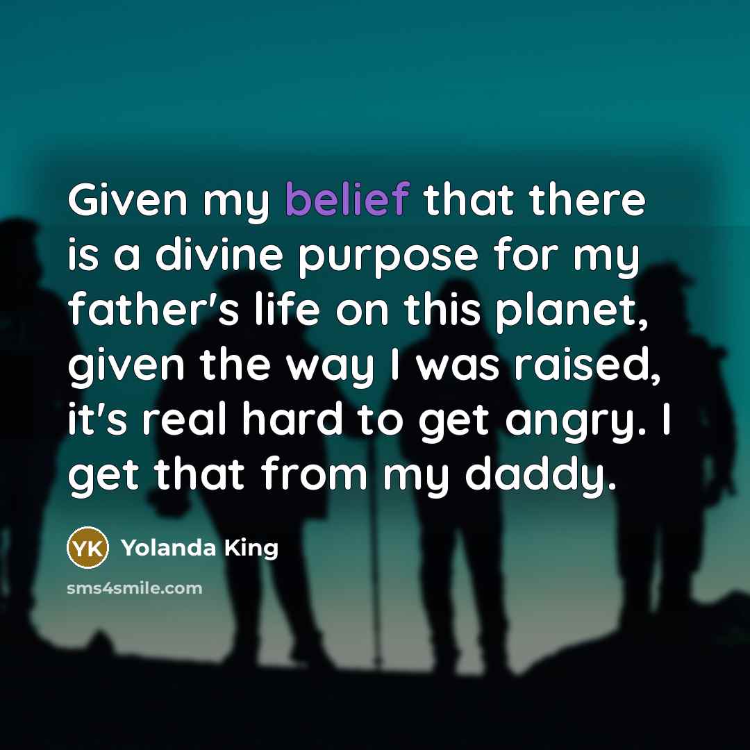 “Given my belief that there is a divine purpose for…” quote by Yolanda King