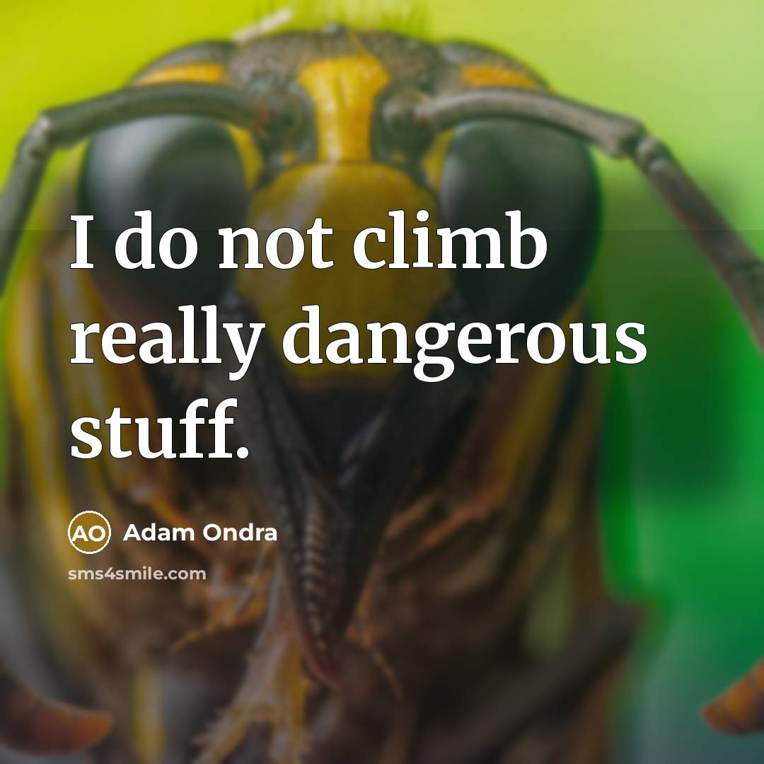 “I do not climb really dangerous stuff.…” quote by Adam Ondra