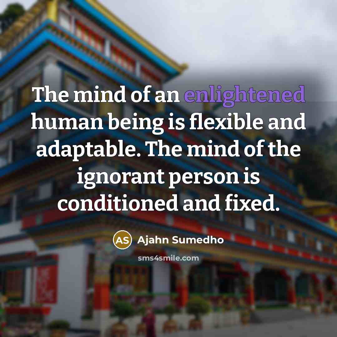 “The mind of an enlightened human being is flexible and…” quote by Ajahn Sumedho