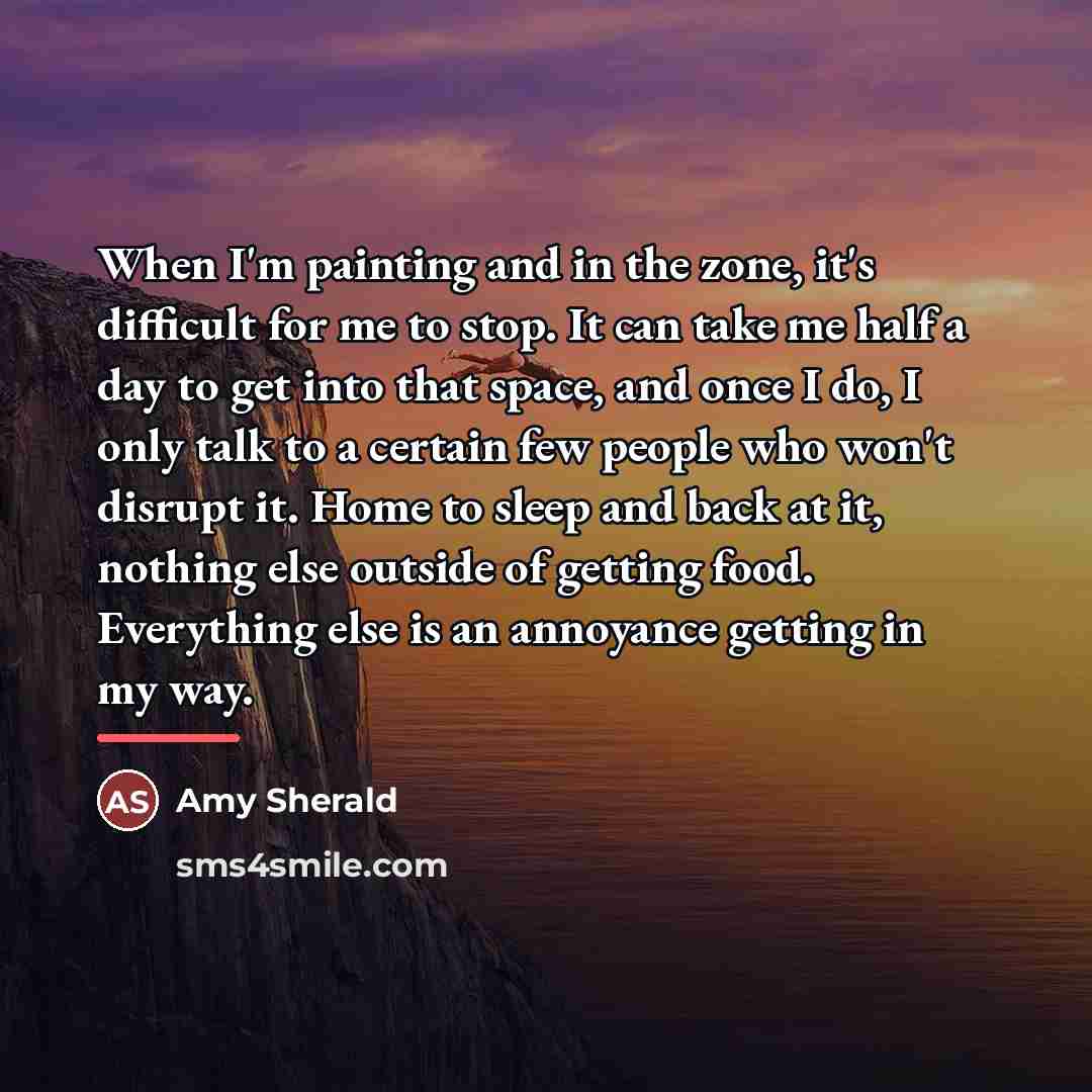 “When I'm painting and in the zone, it's difficult for…” quote by Amy Sherald
