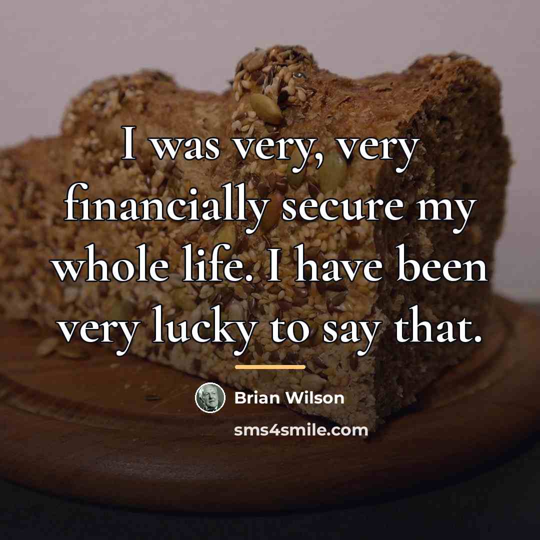 “I was very, very financially secure my whole life. I…” quote by Brian Wilson