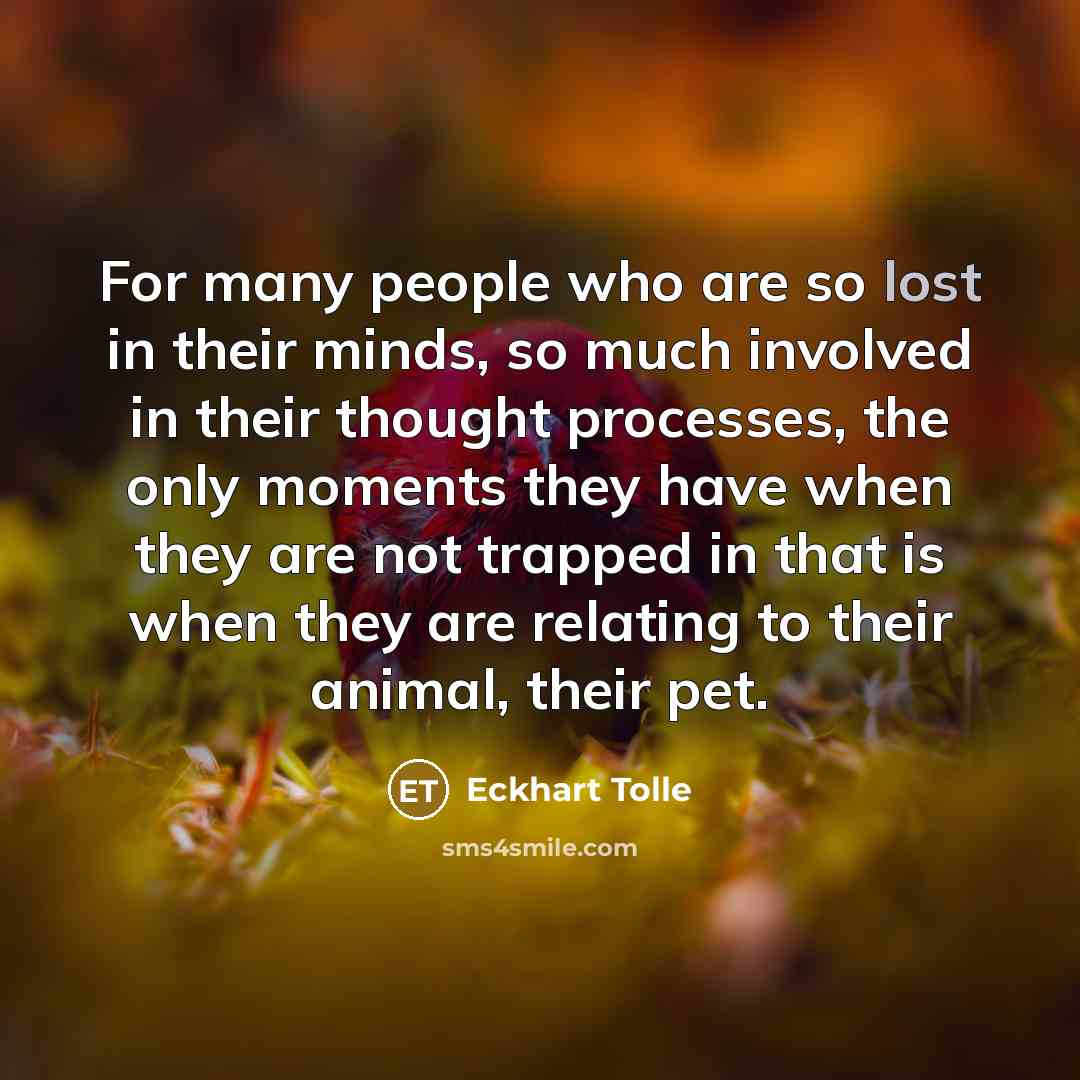 “For many people who are so lost in their minds,…” quote by Eckhart Tolle